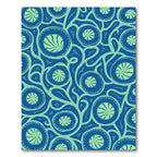 Bold Blue Teal Floral Swirl Rug