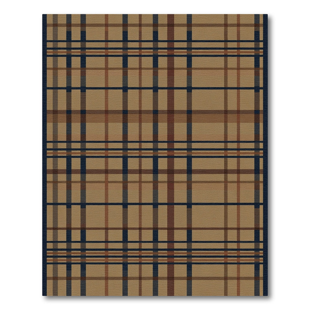 Classic Tan Plaid Tartan Grid Rug