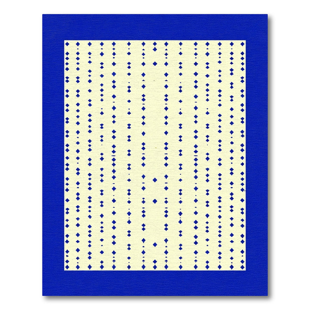 Deep Blue Diamond Dotted Lines Rug