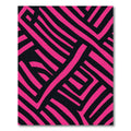 Bold Pink Black Abstract Lines Rug