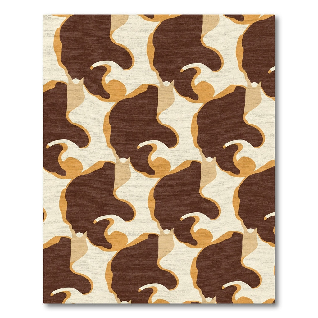 Mid-Century Brown Abstract Camo Rug