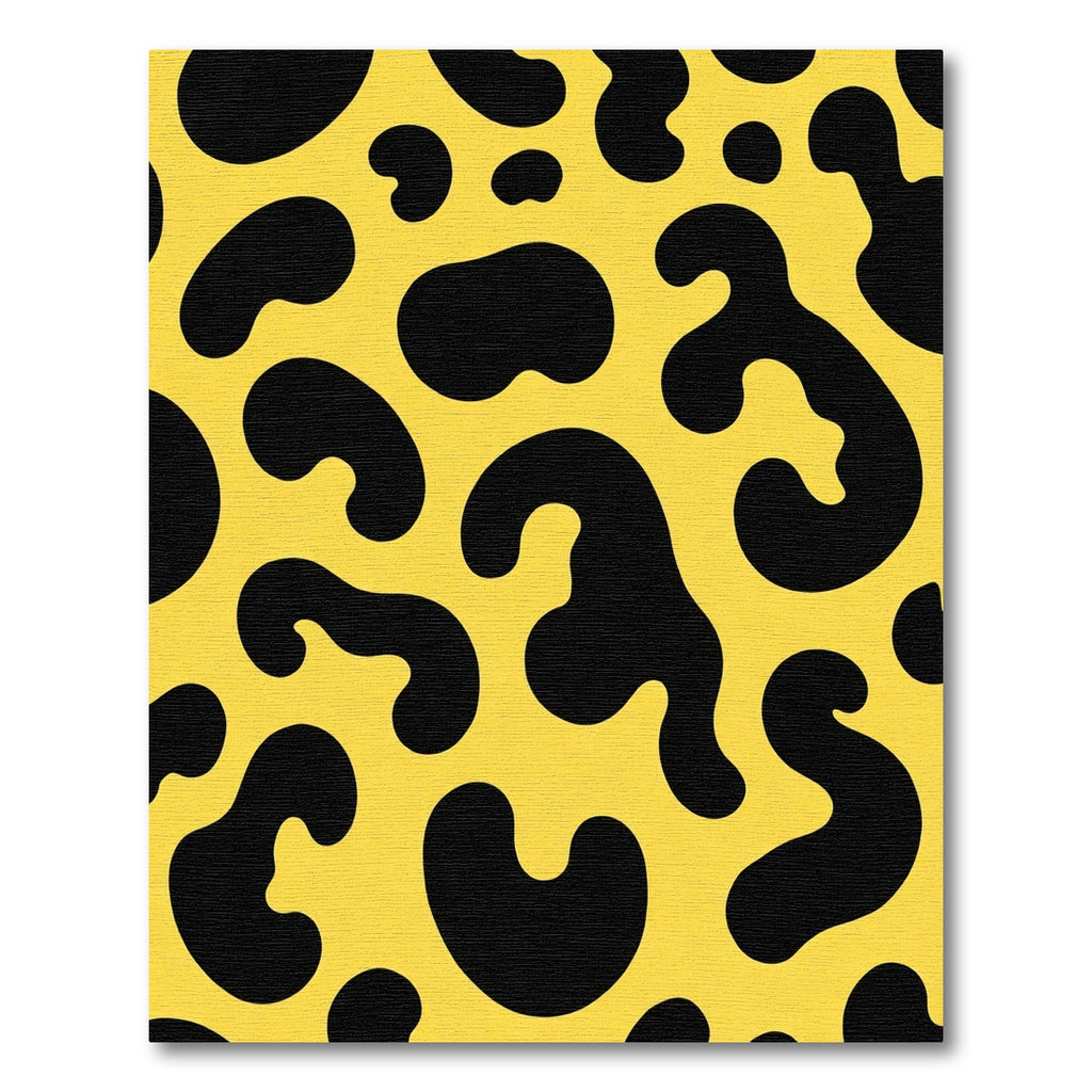 Yellow Black Organic Blotch Rug