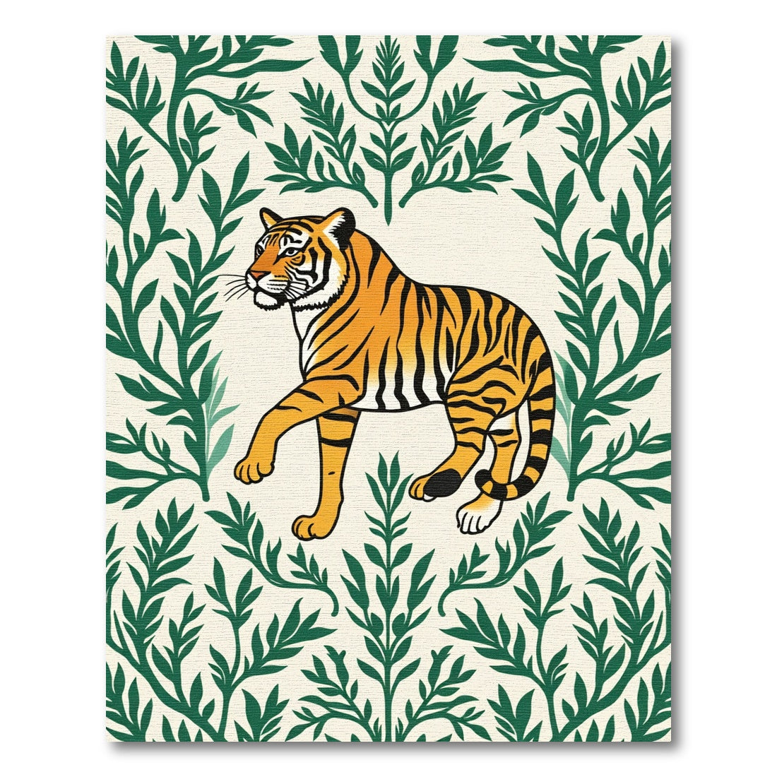 Golden Tiger With Green Foliage Rug