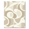 Cream Swirl Abstract Organic Form Rug