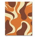 Retro Orange Brown Abstract Waves Rug
