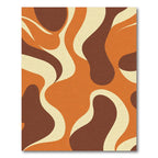 Retro Orange Brown Abstract Waves Rug