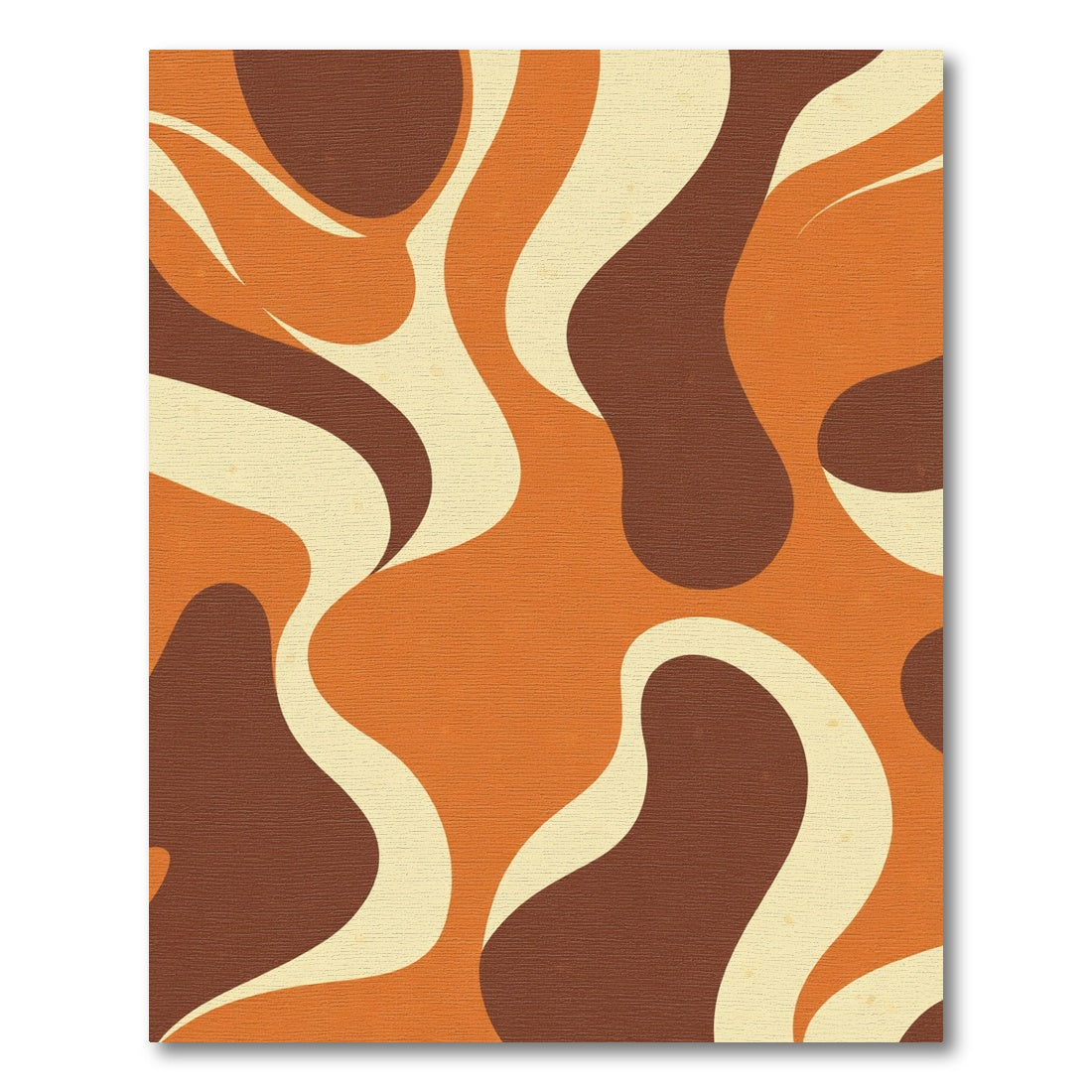 Retro Orange Brown Abstract Waves Rug