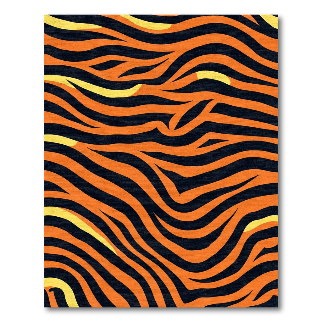 Vibrant Orange Black Striped Flow Rug