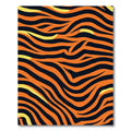Vibrant Orange Black Striped Flow Rug