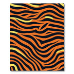 Vibrant Orange Black Striped Flow Rug