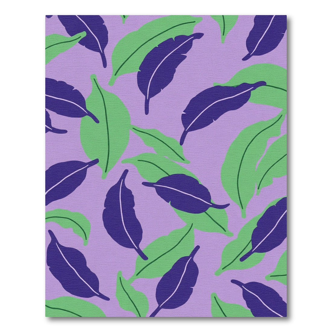 Purple Green Leafy Tropical Whimsy Rug