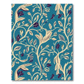 Turquoise Ivory Floral Vine Swirls Rug