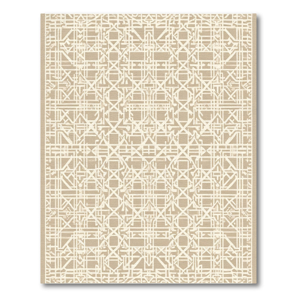 Neutral Beige Interlocking Weave Layout Rug