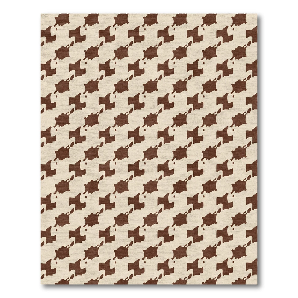 Brown Chocolate Splash Houndstooth Rug