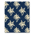 Cream Orchid Navy Background Repeat Rug