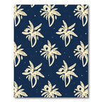 Cream Orchid Navy Background Repeat Rug