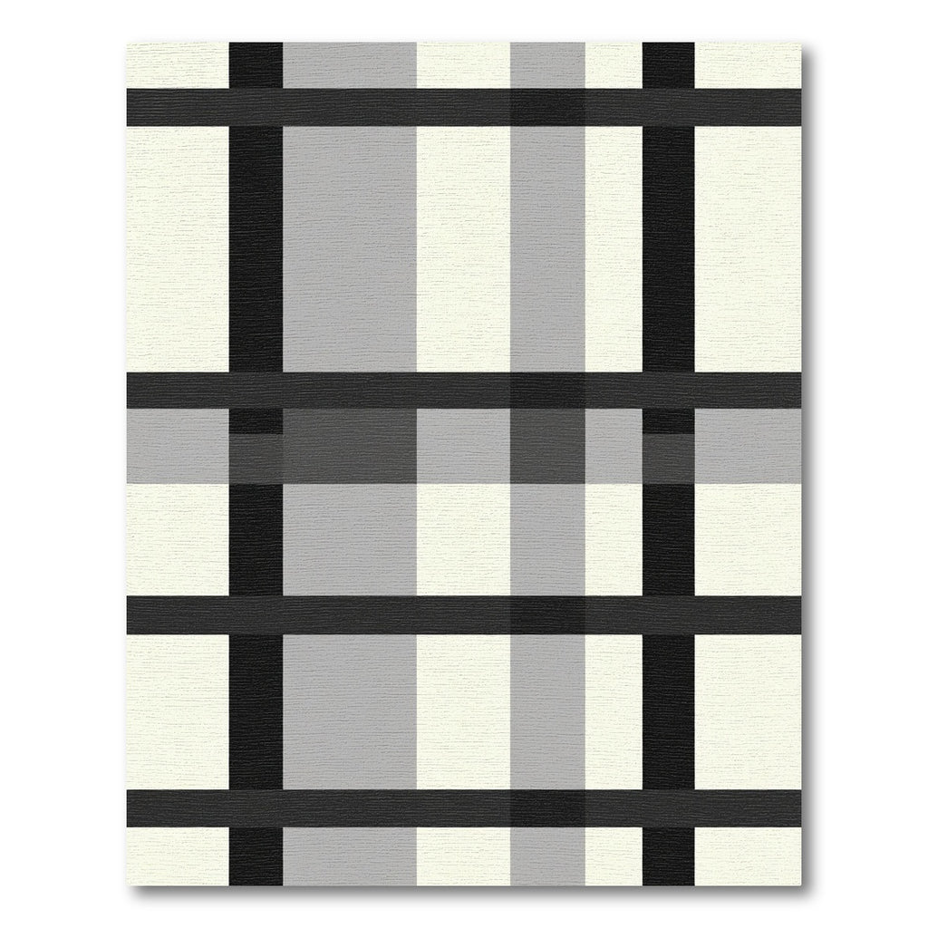 Black and White Plaid Geometric Rug
