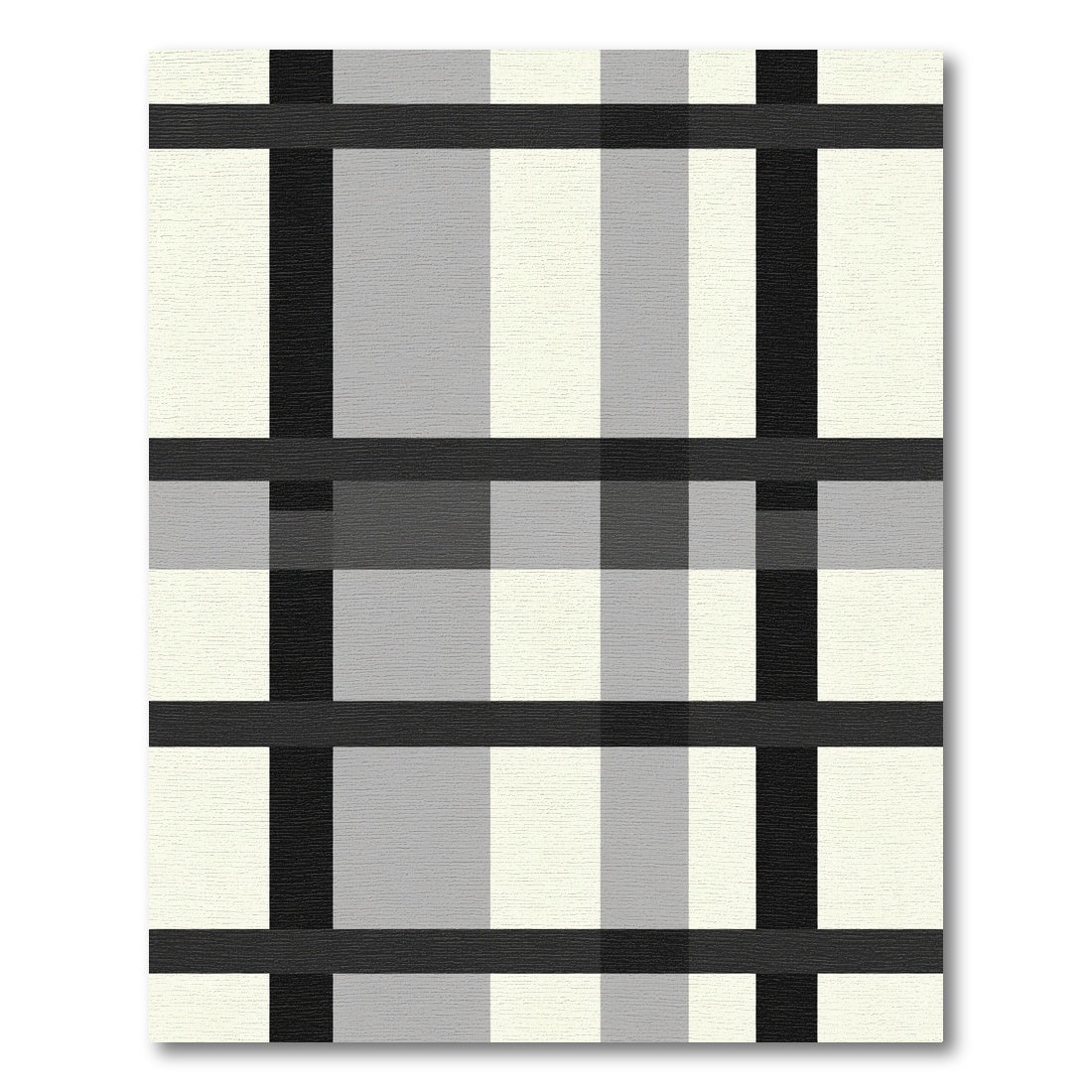 Black and White Plaid Geometric Rug