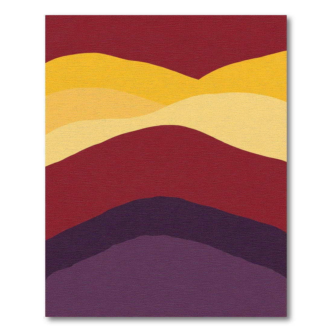 Crimson Yellow Layered Landscape Rug