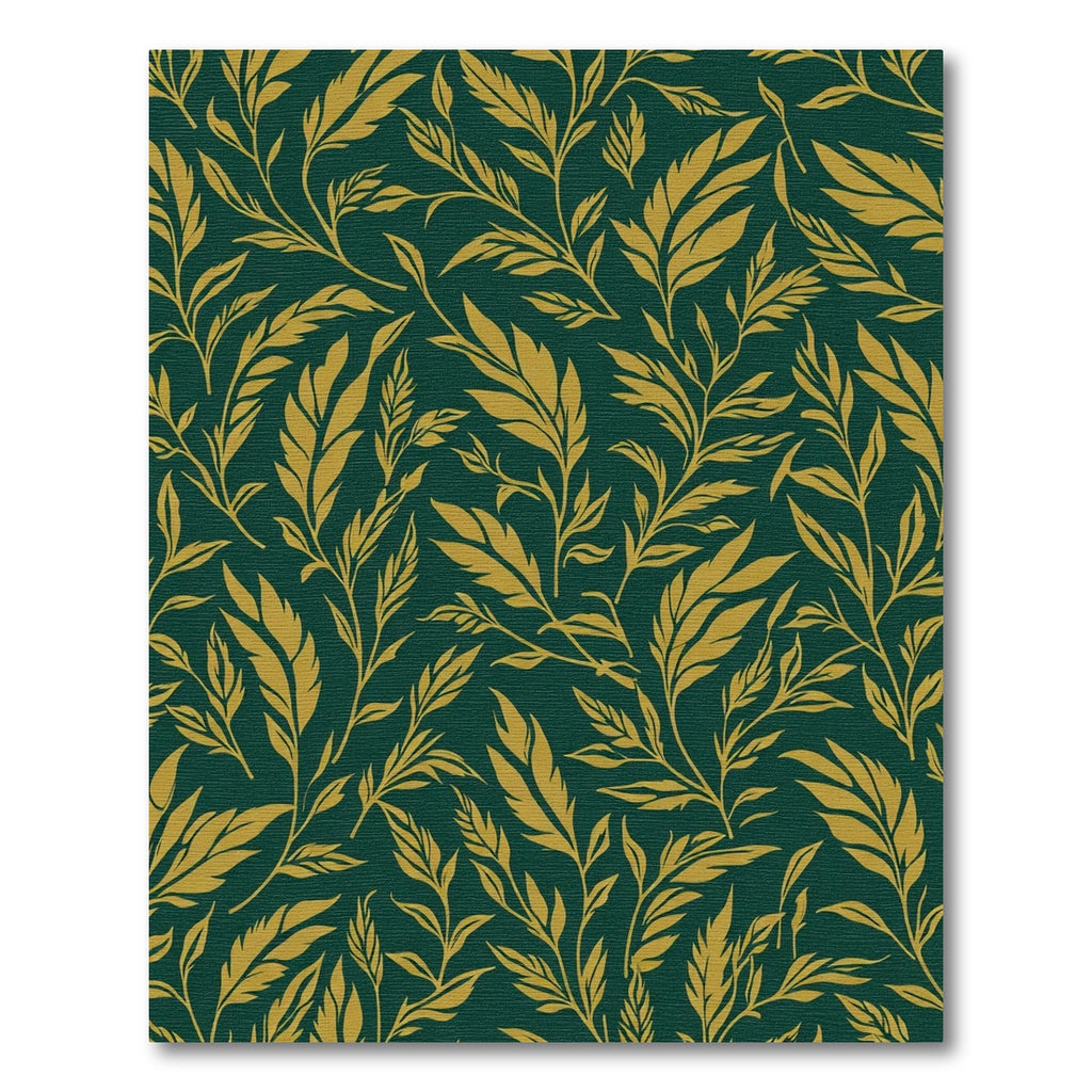 Gold Leaf Vine Emerald Backdrop Rug