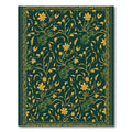 Dark Green Floral Vine Art Rug