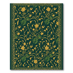 Dark Green Floral Vine Art Rug