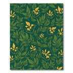 Emerald Green Outline Floral Vines Rug
