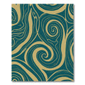 Teal and Gold Swirling Lines Rug