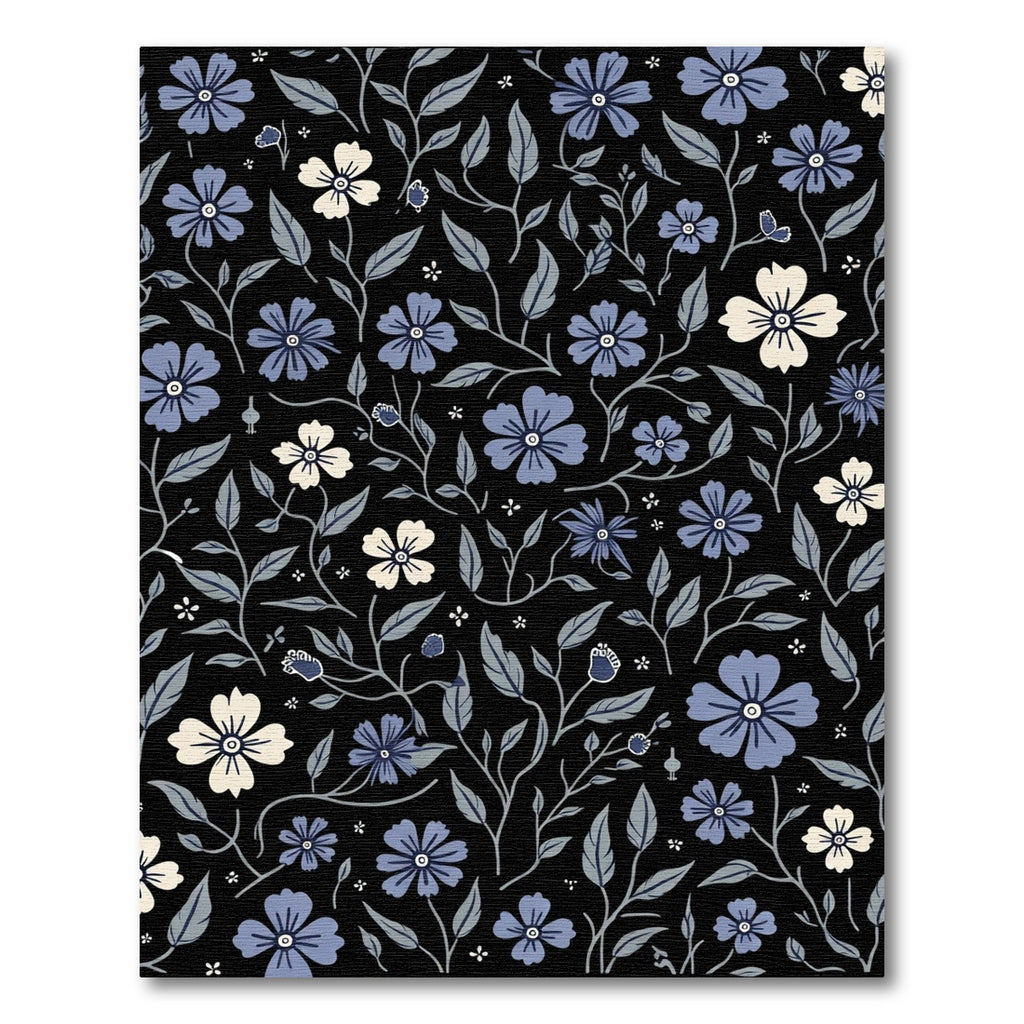 Midnight Garden Floral Swirl Rug