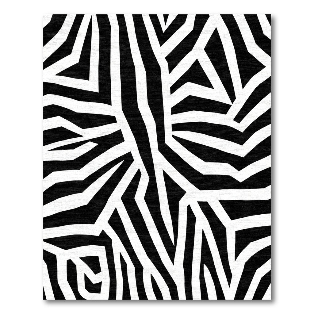 Black White Geometric Zebra Stripes Rug