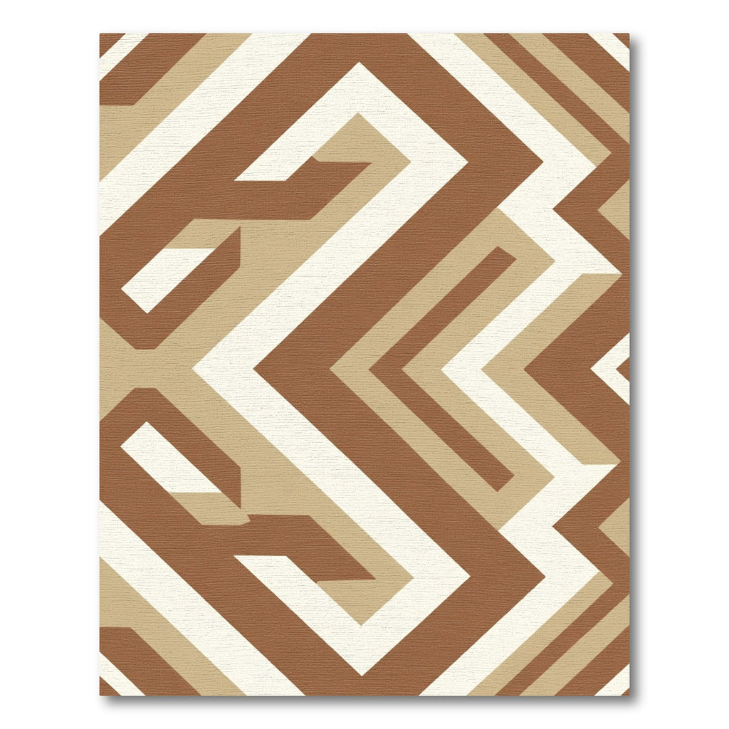 Earthy Tone Geometric Maze Rug