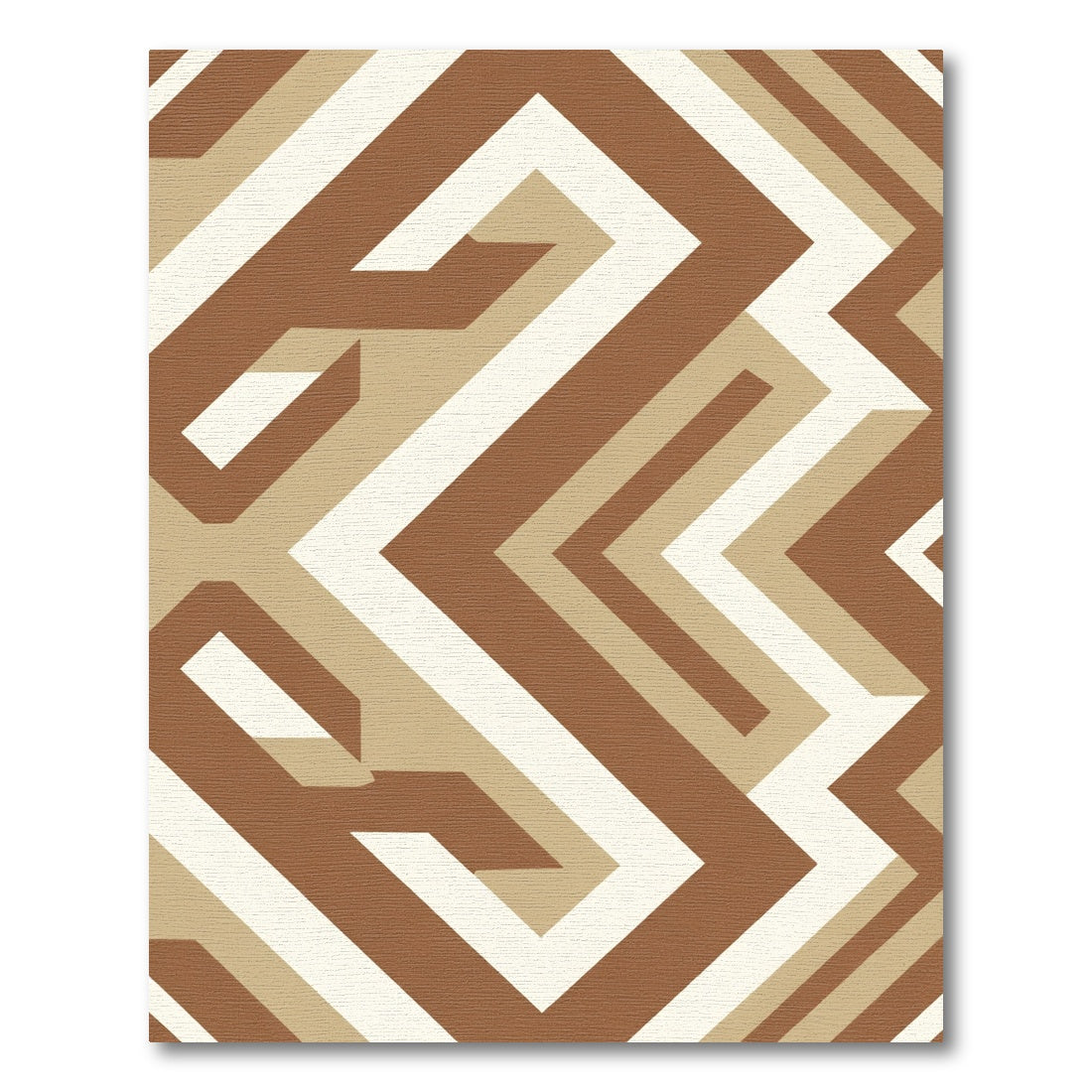 Earthy Tone Geometric Maze Rug