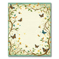 Whimsical Orange Blue Butterfly Garden Vine Rug