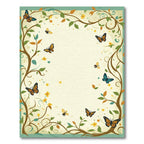 Whimsical Orange Blue Butterfly Garden Vine Rug