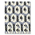 Modern Black Ivory Organic Leaf Repeat Rug
