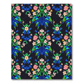 Vibrant Blue Floral Symmetry Garden Runner Rug