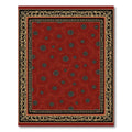 Crimson Medieval Coin Medallion Border Rug