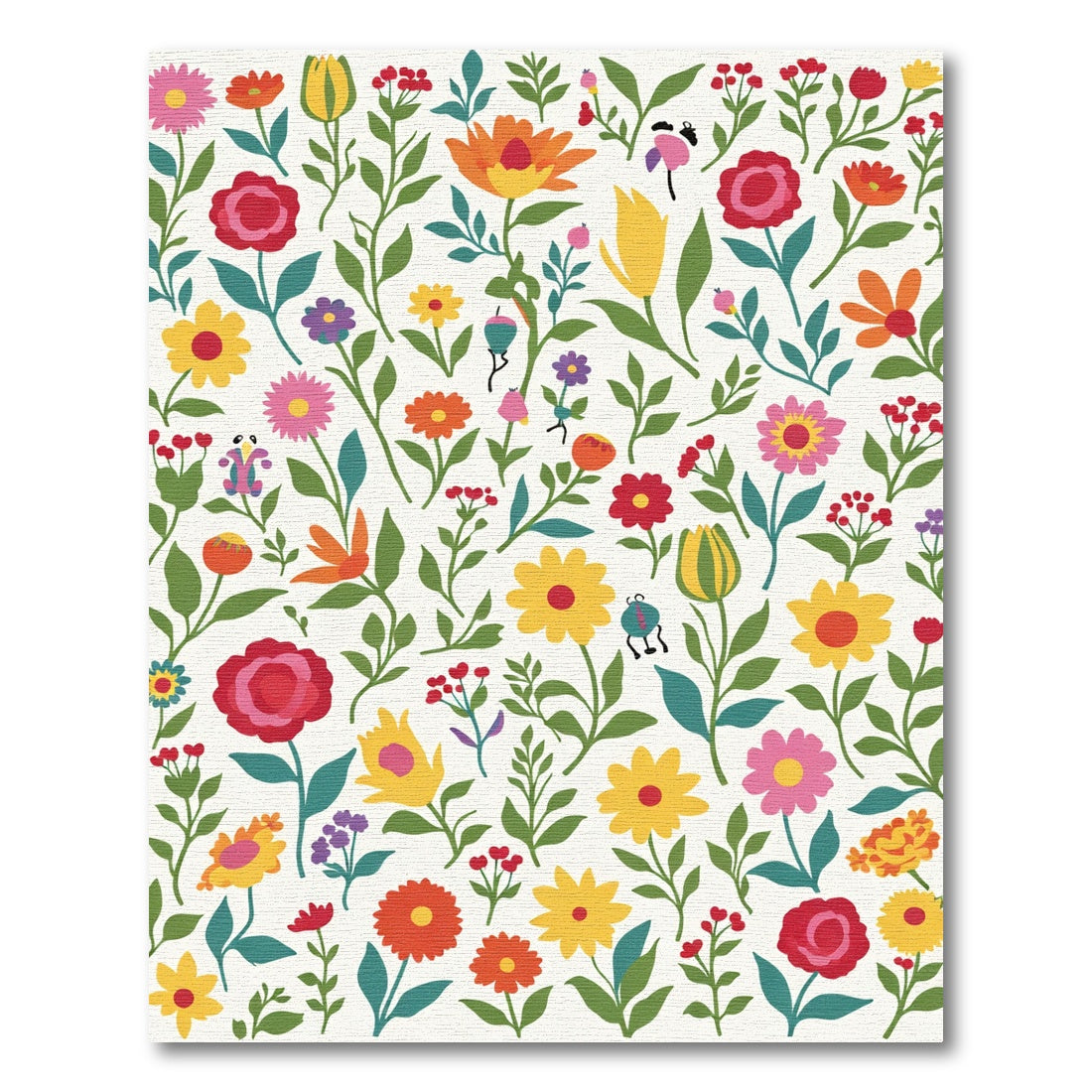 Joyful Colorful Floral Garland Rug