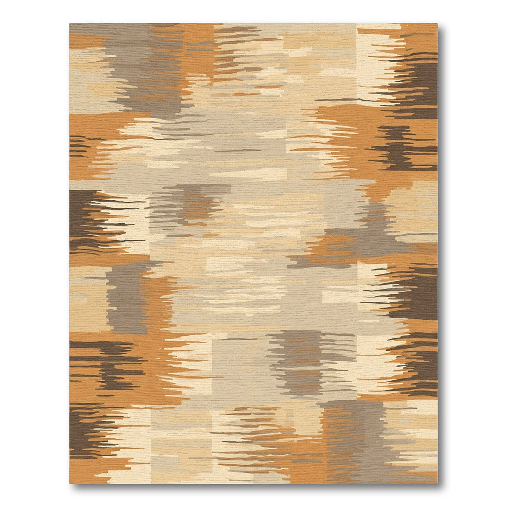 Earthy Tones Abstract Horizontal Strokes Rug