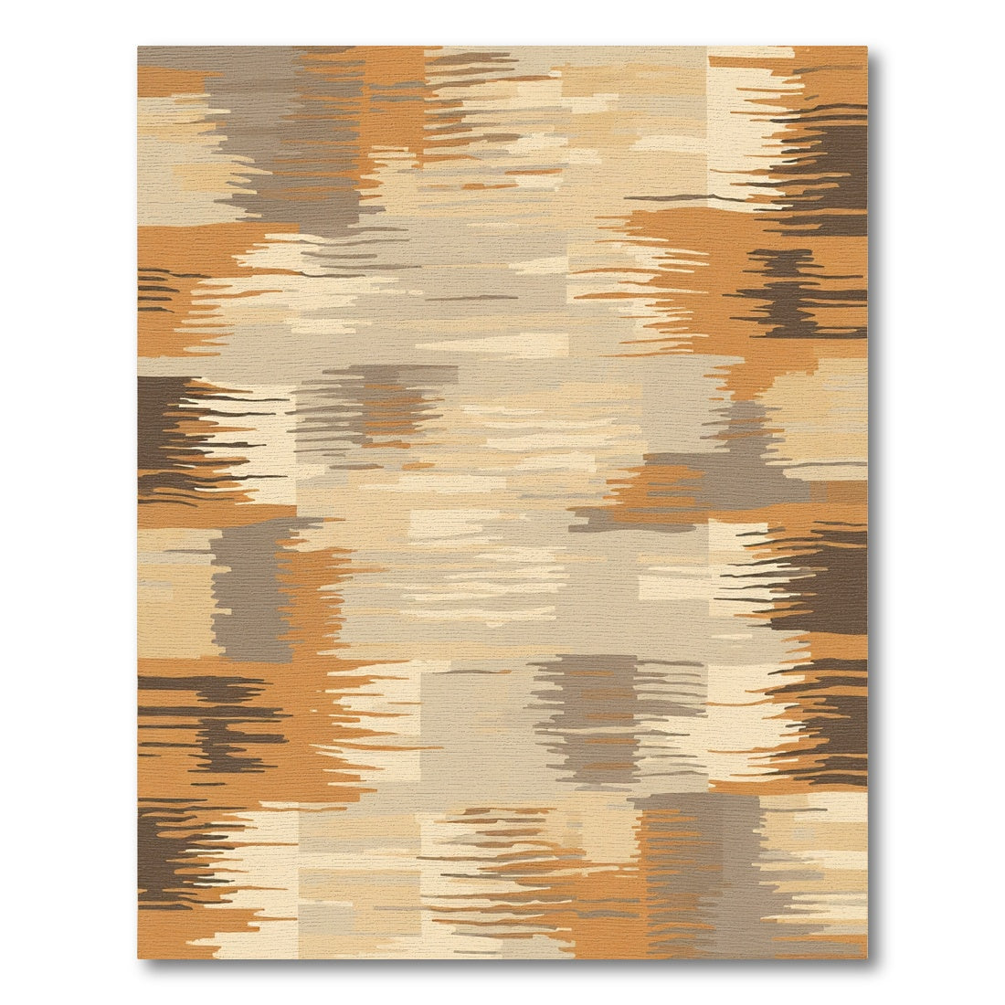 Earthy Tones Abstract Horizontal Strokes Rug