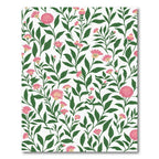 Pink Flower Branch Botanical White Rug