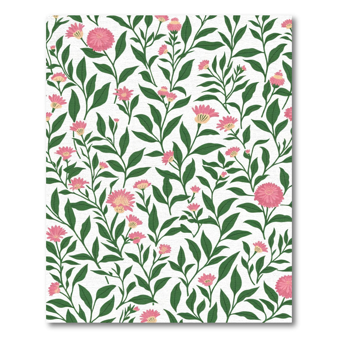 Pink Flower Branch Botanical White Rug