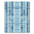 Abstract Indigo Blue Jagged Stripes Rug