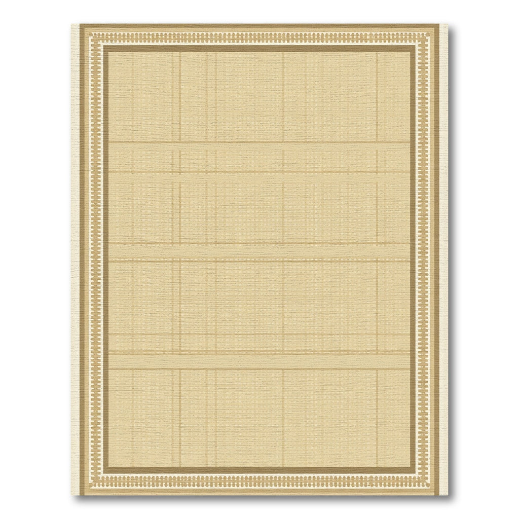Sandy Beige Woven Lattice Border Rug