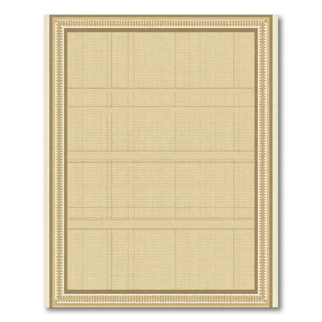 Sandy Beige Woven Lattice Border Rug