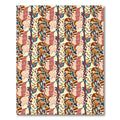 Abstract Face Collage Earthy Tones Rug