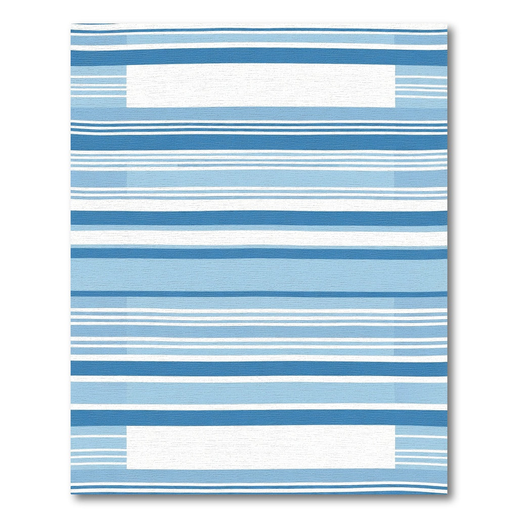 Blue And White Striped Horizontal Rug