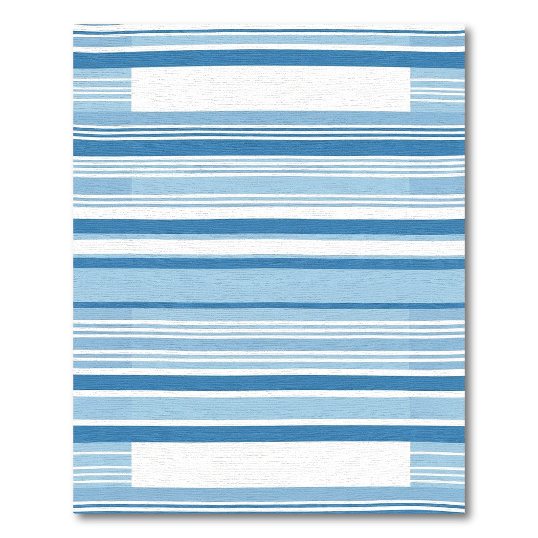Blue And White Striped Horizontal Rug
