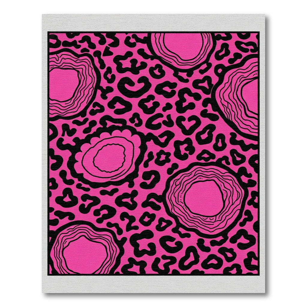 Hot Pink Abstract Leopard Agate Rug