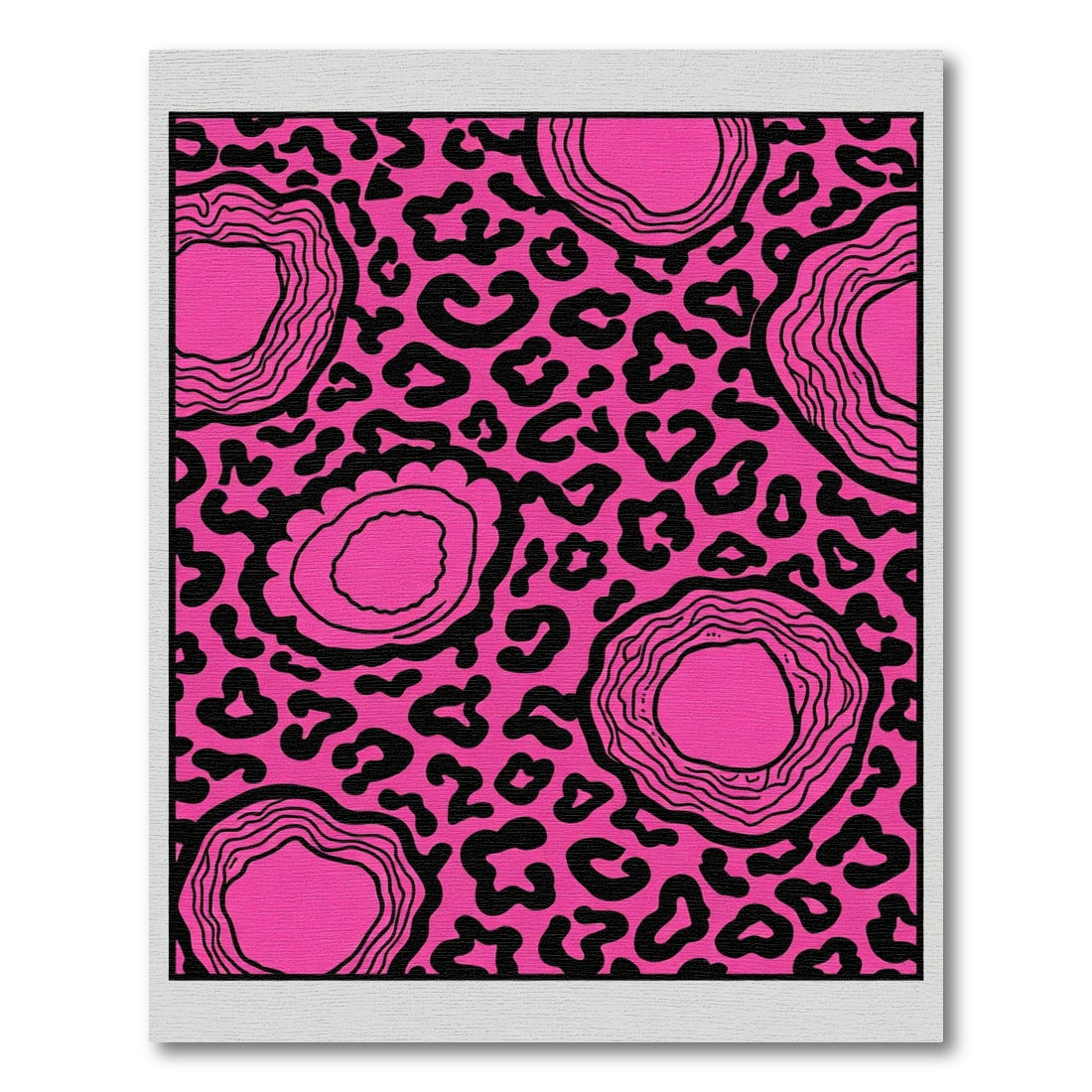 Hot Pink Abstract Leopard Agate Rug